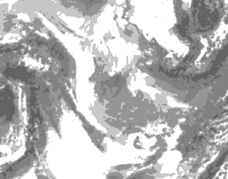 GDPS total cloud 042 hour forecast chart for Canada based on 2026/01/26 1200Z data