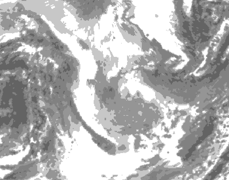 GDPS total cloud 048 hour forecast chart for Canada based on 2026/01/26 1200Z data