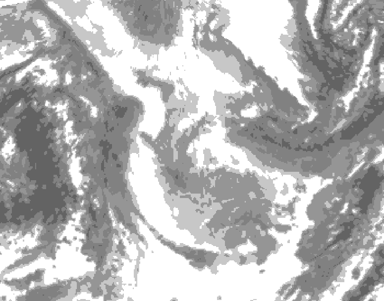 GDPS total cloud 054 hour forecast chart for Canada based on 2026/01/26 1200Z data