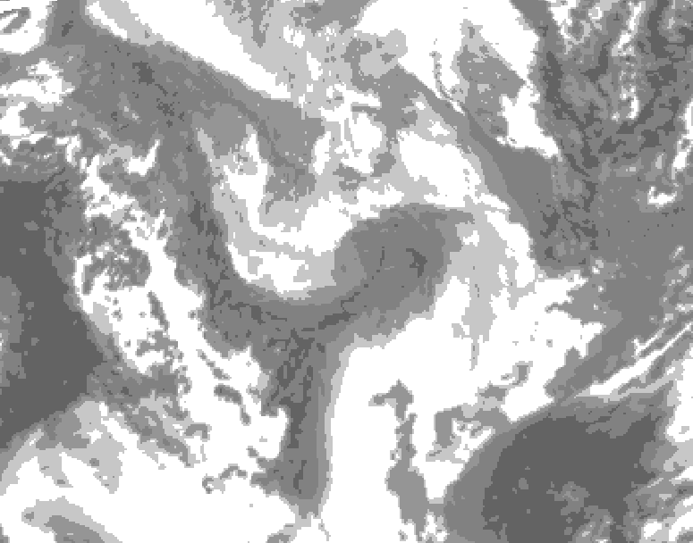 GDPS total cloud 126 hour forecast chart for Canada based on 2026/01/26 1200Z data