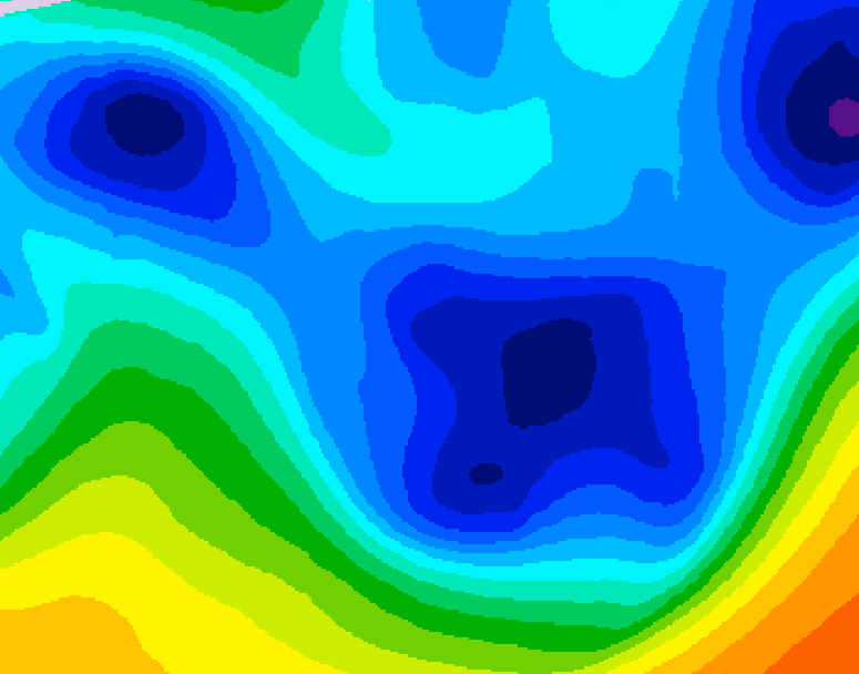 GDPS 500 millibar geopotential height 006 hour forecast chart for Canada based on 2026/01/27 0000Z data