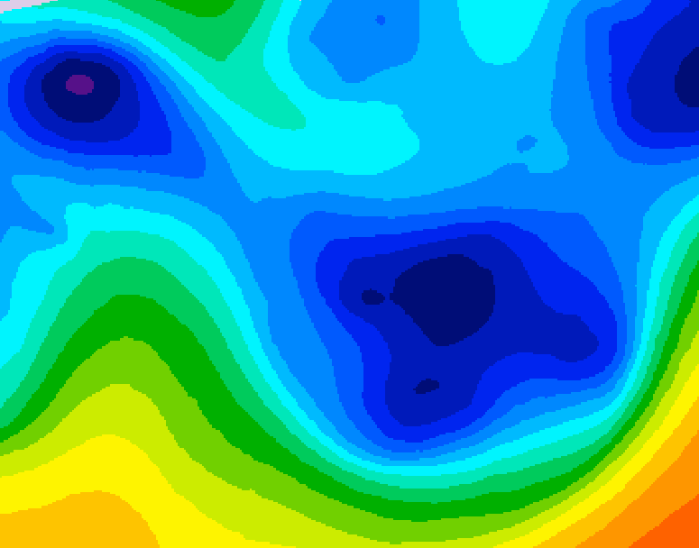 GDPS 500 millibar geopotential height 012 hour forecast chart for Canada based on 2026/01/27 0000Z data