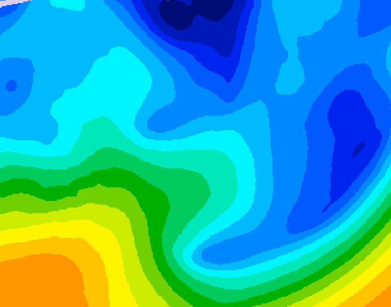 GDPS 500 millibar geopotential height 090 hour forecast chart for Canada based on 2026/01/27 0000Z data