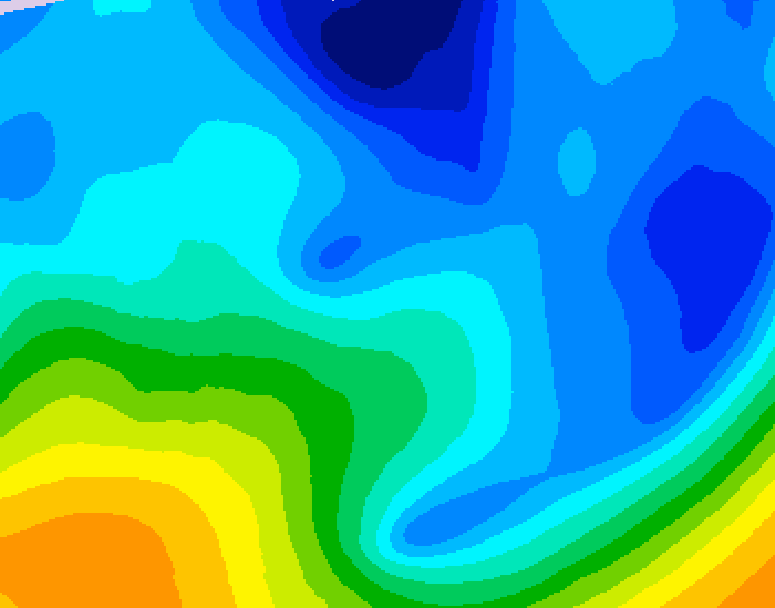 GDPS 500 millibar geopotential height 096 hour forecast chart for Canada based on 2026/01/27 0000Z data