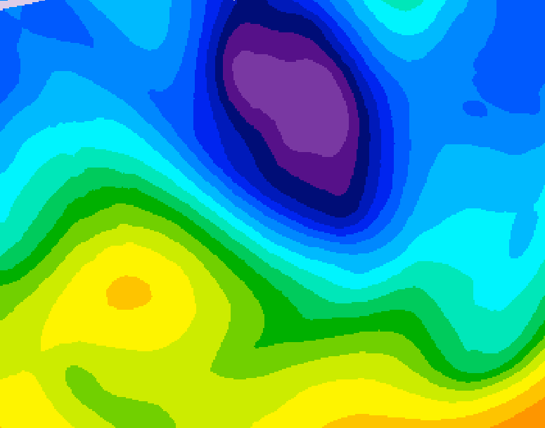 GDPS 500 millibar geopotential height 216 hour forecast chart for Canada based on 2026/01/27 0000Z data