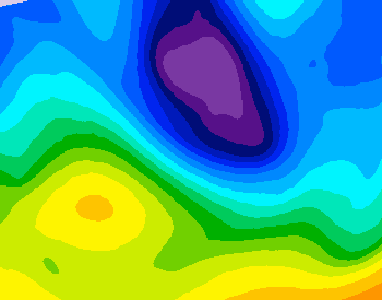 GDPS 500 millibar geopotential height 222 hour forecast chart for Canada based on 2026/01/27 0000Z data