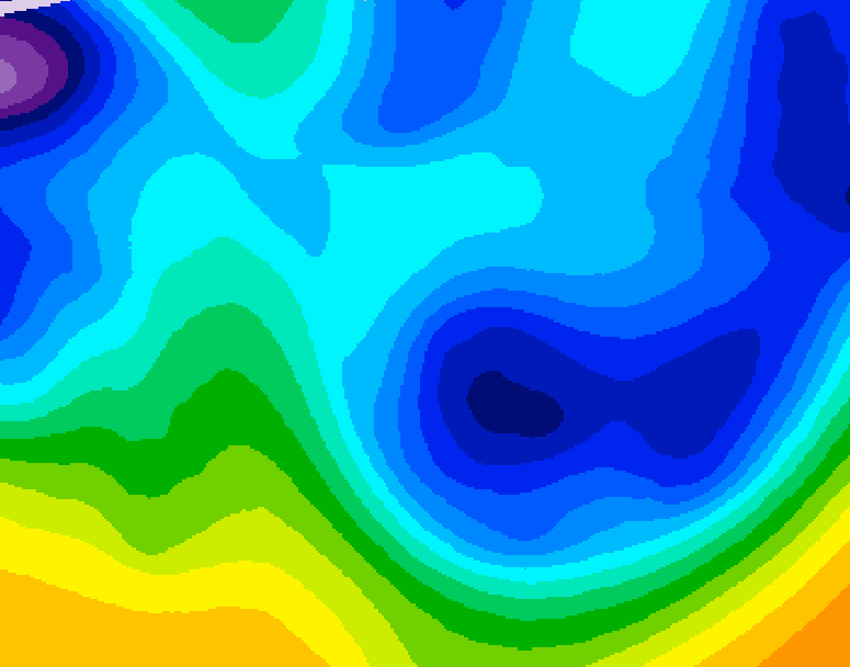 GDPS 500 millibar geopotential height 024 hour forecast chart for Canada based on 2026/01/27 1200Z data