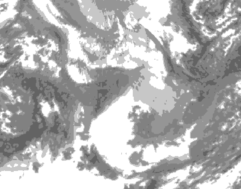 GDPS total cloud 090 hour forecast chart for Canada based on 2026/01/27 0000Z data