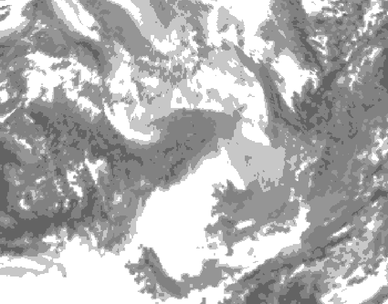 GDPS total cloud 096 hour forecast chart for Canada based on 2026/01/27 0000Z data