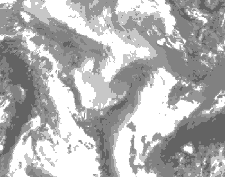 GDPS total cloud 126 hour forecast chart for Canada based on 2026/01/27 0000Z data