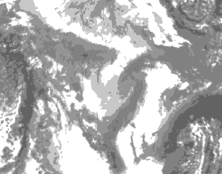 GDPS total cloud 138 hour forecast chart for Canada based on 2026/01/27 0000Z data