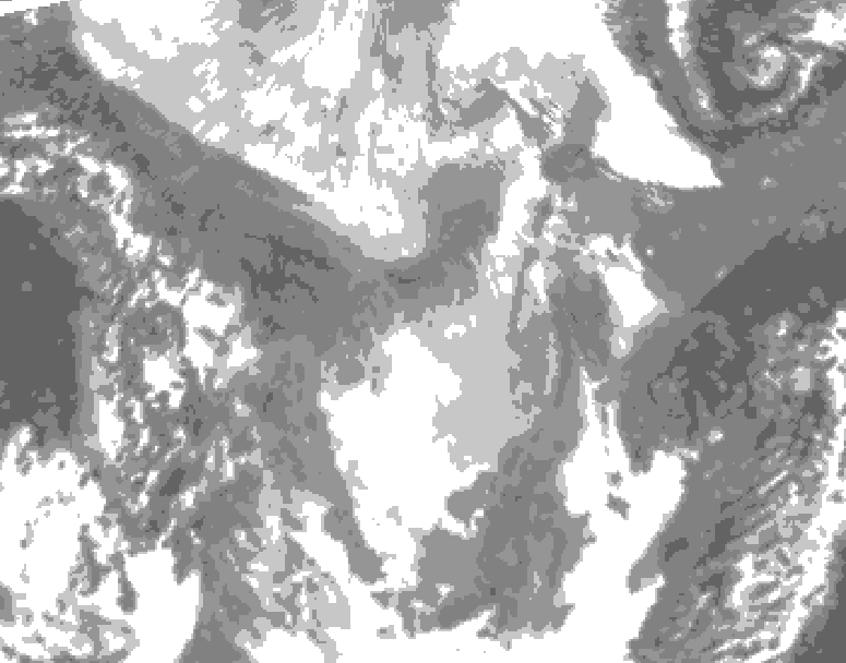 GDPS total cloud 162 hour forecast chart for Canada based on 2026/01/27 0000Z data