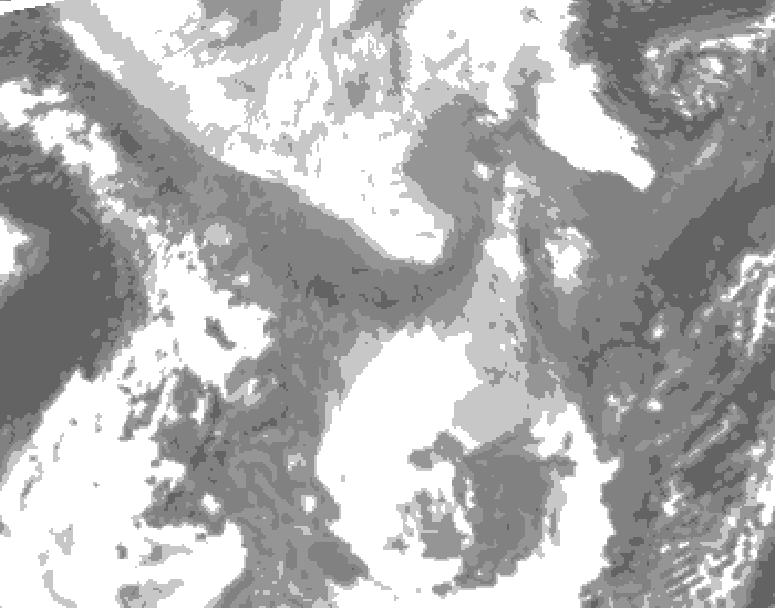 GDPS total cloud 174 hour forecast chart for Canada based on 2026/01/27 0000Z data