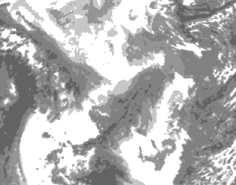 GDPS total cloud 198 hour forecast chart for Canada based on 2026/01/27 0000Z data