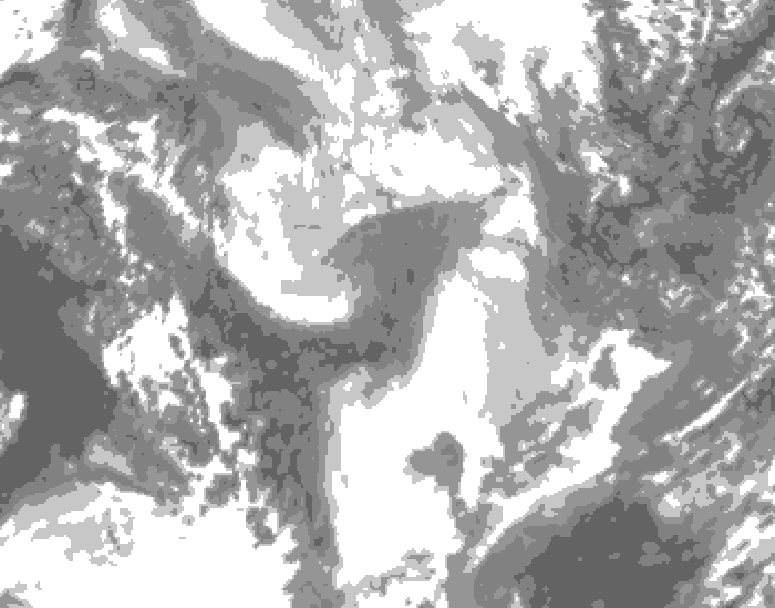 GDPS total cloud 096 hour forecast chart for Canada based on 2026/01/27 1200Z data