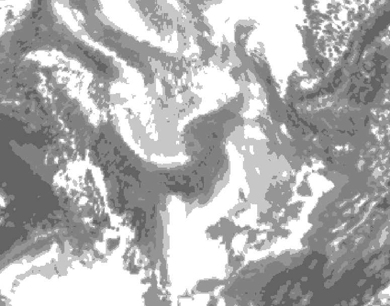 GDPS total cloud 084 hour forecast chart for Canada based on 2026/01/28 0000Z data