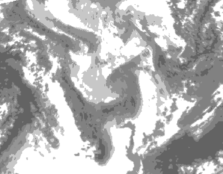 GDPS total cloud 096 hour forecast chart for Canada based on 2026/01/28 0000Z data