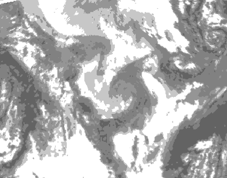 GDPS total cloud 108 hour forecast chart for Canada based on 2026/01/28 0000Z data