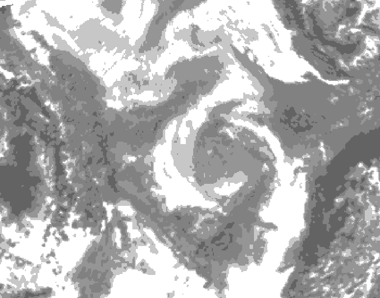 GDPS total cloud 132 hour forecast chart for Canada based on 2026/01/28 0000Z data