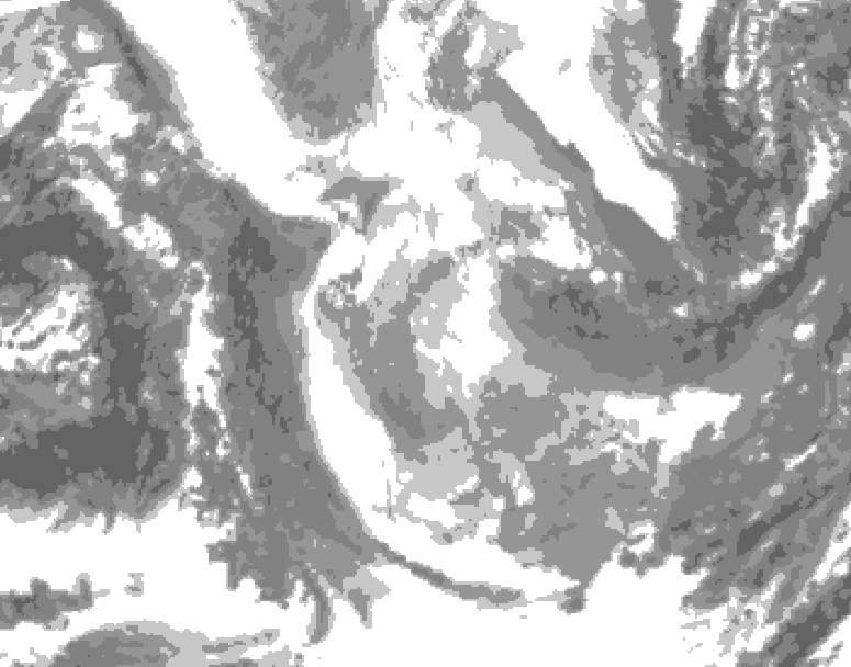 GDPS total cloud 012 hour forecast chart for Canada based on 2026/01/28 1200Z data