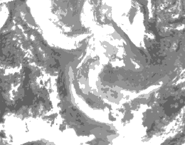 GDPS total cloud 024 hour forecast chart for Canada based on 2026/01/28 1200Z data