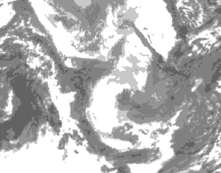 GDPS total cloud 042 hour forecast chart for Canada based on 2026/01/28 1200Z data