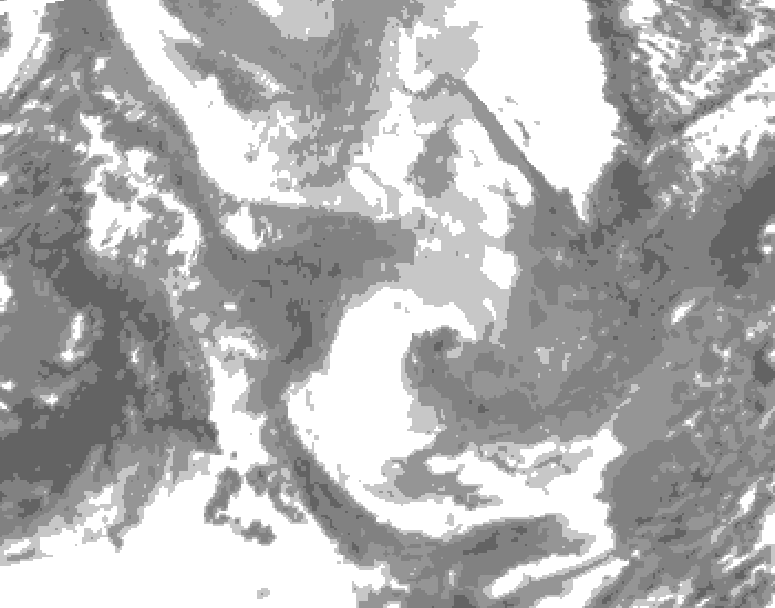 GDPS total cloud 048 hour forecast chart for Canada based on 2026/01/28 1200Z data