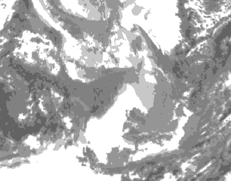 GDPS total cloud 060 hour forecast chart for Canada based on 2026/01/28 1200Z data
