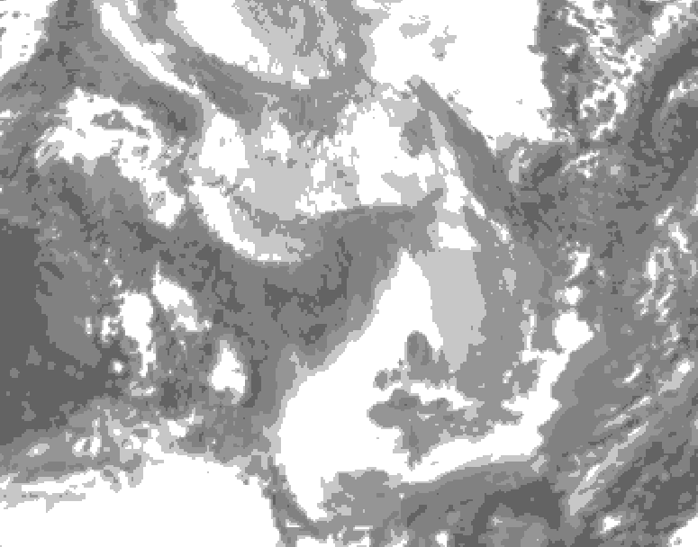 GDPS total cloud 066 hour forecast chart for Canada based on 2026/01/28 1200Z data