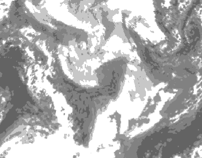 GDPS total cloud 078 hour forecast chart for Canada based on 2026/01/28 1200Z data