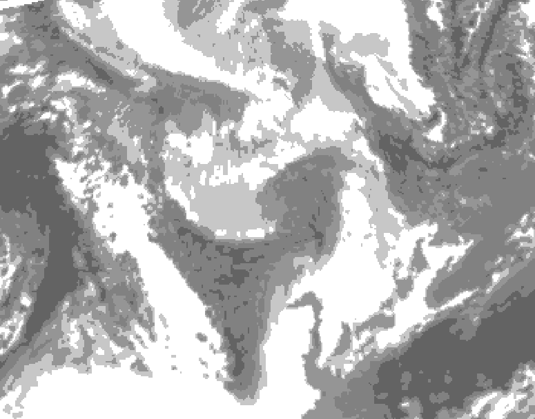GDPS total cloud 084 hour forecast chart for Canada based on 2026/01/28 1200Z data