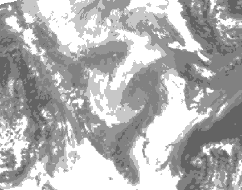 GDPS total cloud 102 hour forecast chart for Canada based on 2026/01/28 1200Z data