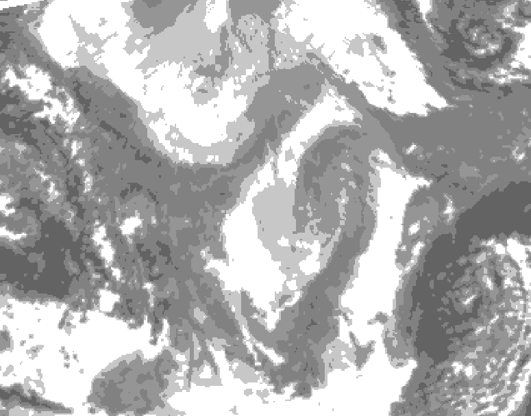 GDPS total cloud 120 hour forecast chart for Canada based on 2026/01/28 1200Z data