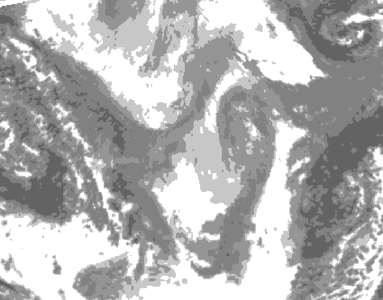 GDPS total cloud 126 hour forecast chart for Canada based on 2026/01/28 1200Z data