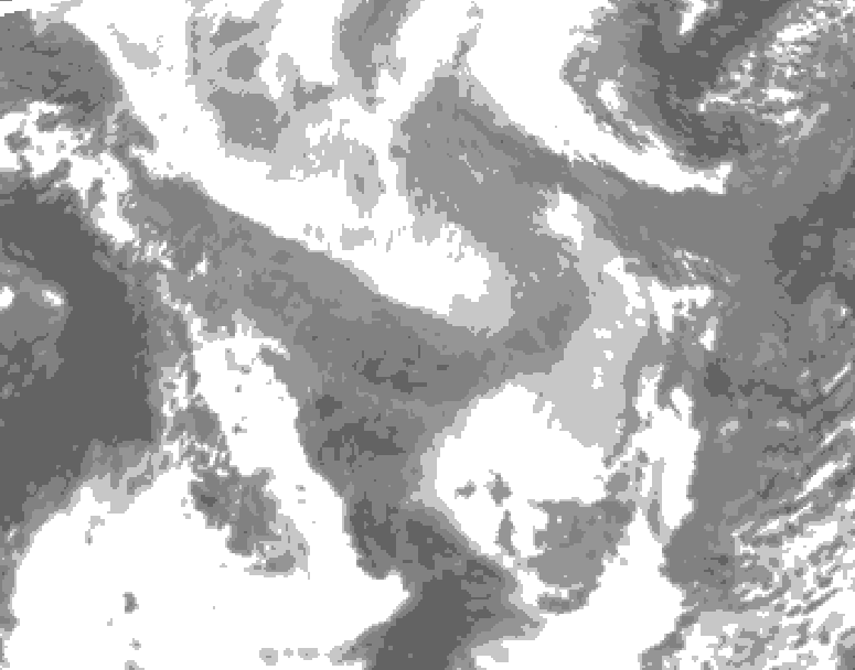 GDPS total cloud 150 hour forecast chart for Canada based on 2026/01/28 1200Z data