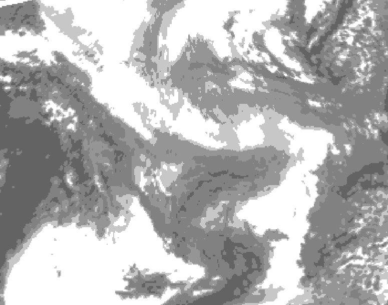 GDPS total cloud 168 hour forecast chart for Canada based on 2026/01/28 1200Z data
