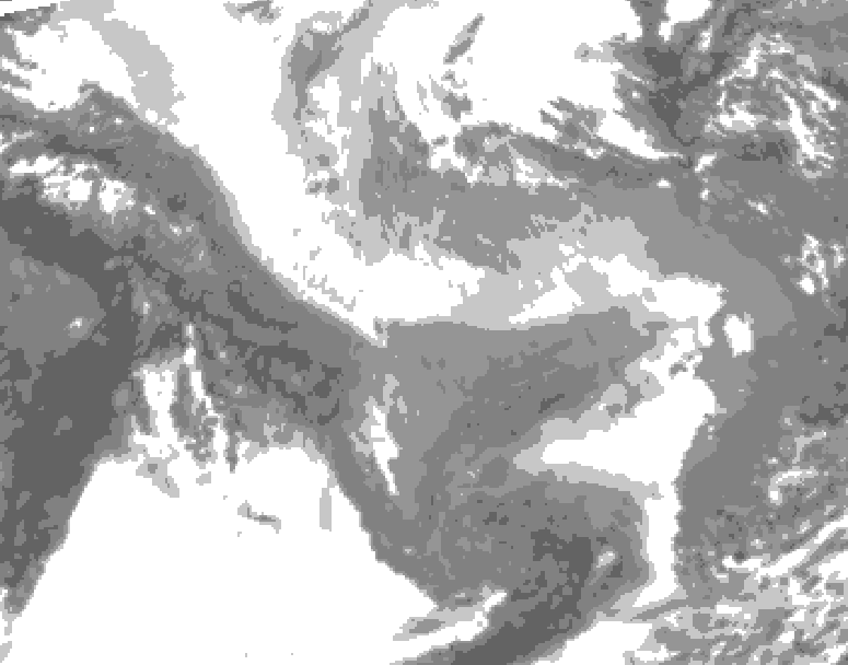 GDPS total cloud 180 hour forecast chart for Canada based on 2026/01/28 1200Z data