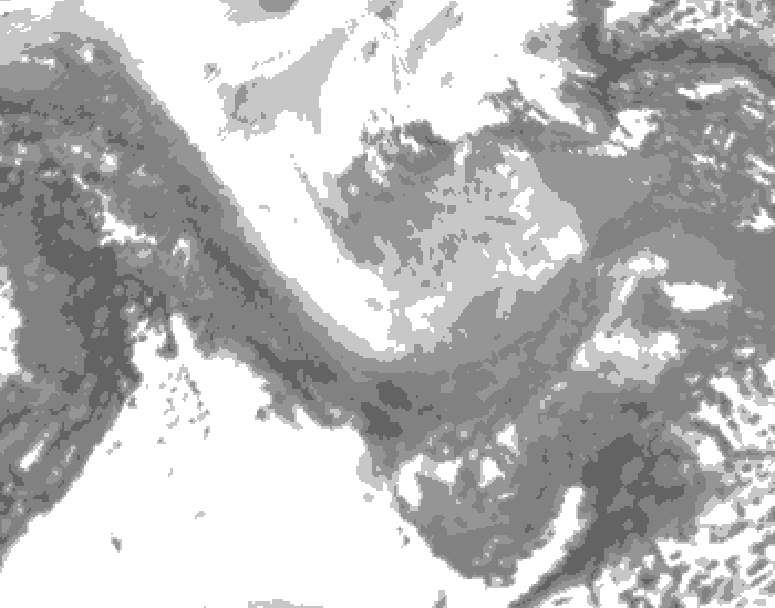 GDPS total cloud 198 hour forecast chart for Canada based on 2026/01/28 1200Z data