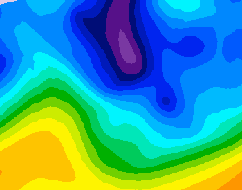 GDPS 500 millibar geopotential height 132 hour forecast chart for Canada based on 2026/01/29 1200Z data