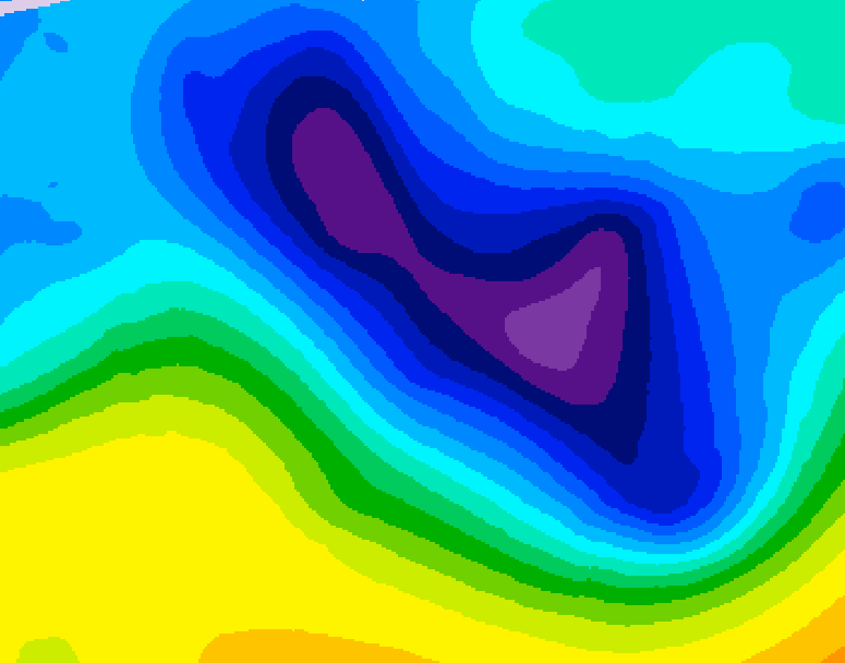 GDPS 500 millibar geopotential height 222 hour forecast chart for Canada based on 2026/01/29 1200Z data