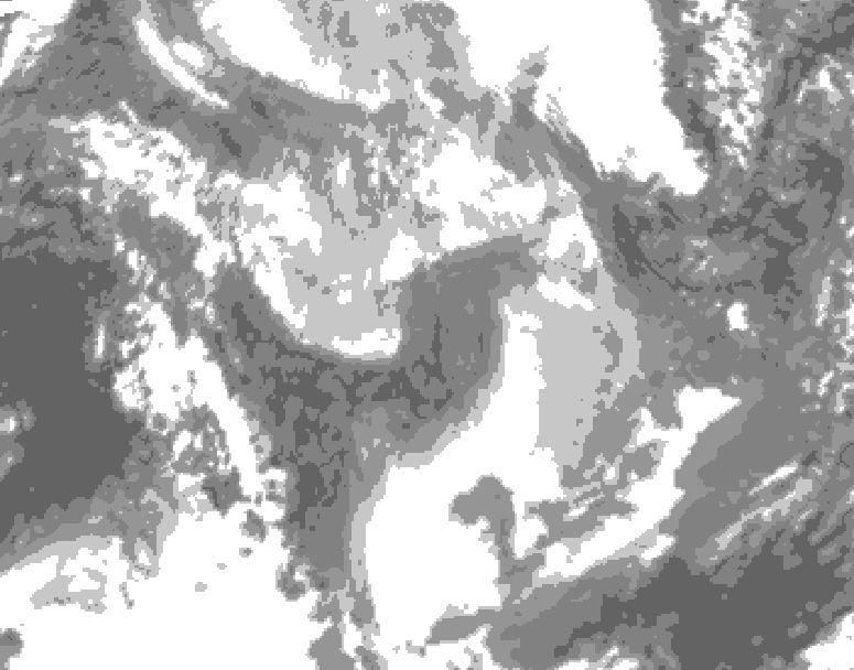 GDPS total cloud 060 hour forecast chart for Canada based on 2026/01/29 0000Z data