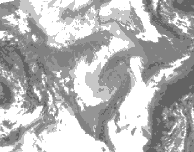 GDPS total cloud 096 hour forecast chart for Canada based on 2026/01/29 0000Z data