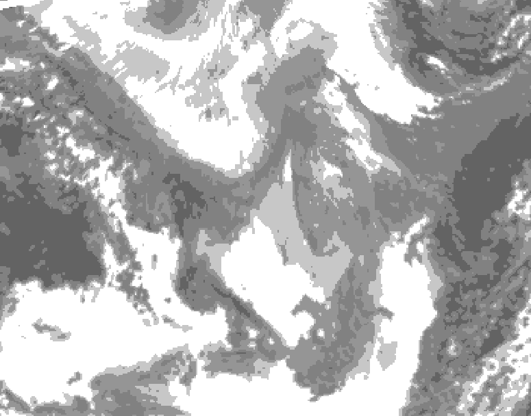 GDPS total cloud 120 hour forecast chart for Canada based on 2026/01/29 0000Z data