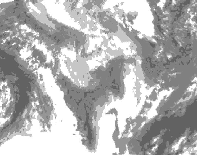 GDPS total cloud 060 hour forecast chart for Canada based on 2026/01/29 1200Z data