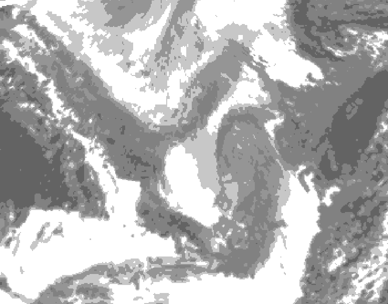 GDPS total cloud 108 hour forecast chart for Canada based on 2026/01/29 1200Z data