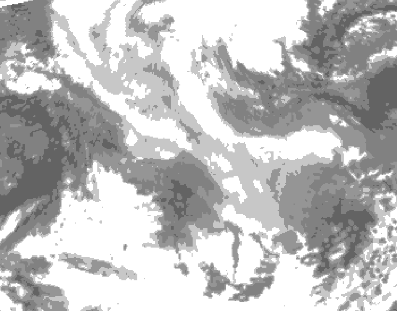 GDPS total cloud 216 hour forecast chart for Canada based on 2026/01/29 1200Z data