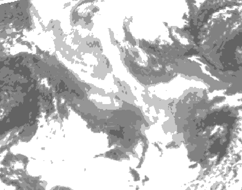 GDPS total cloud 222 hour forecast chart for Canada based on 2026/01/29 1200Z data