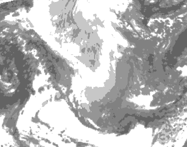 GDPS total cloud 192 hour forecast chart for Canada based on 2026/01/30 0000Z data