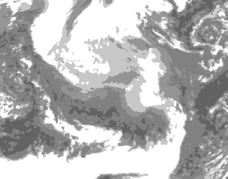 GDPS total cloud 240 hour forecast chart for Canada based on 2026/01/30 0000Z data