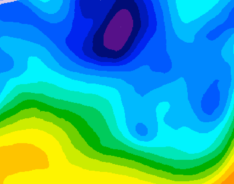GDPS 500 millibar geopotential height 072 hour forecast chart for Canada based on 2026/01/31 0000Z data
